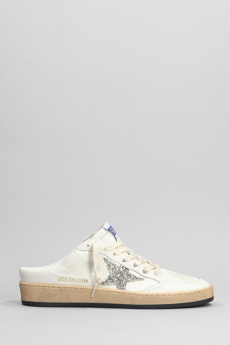 Golden Goose Ball Star Sneakers In White Leather - Women - Piano Luigi