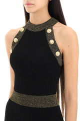 Balmain Button-detailed Halterneck Knitted Midi Dress - Women - Piano Luigi