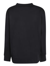 Moncler Crystals Logo Black Sweatshirt - Women - Piano Luigi