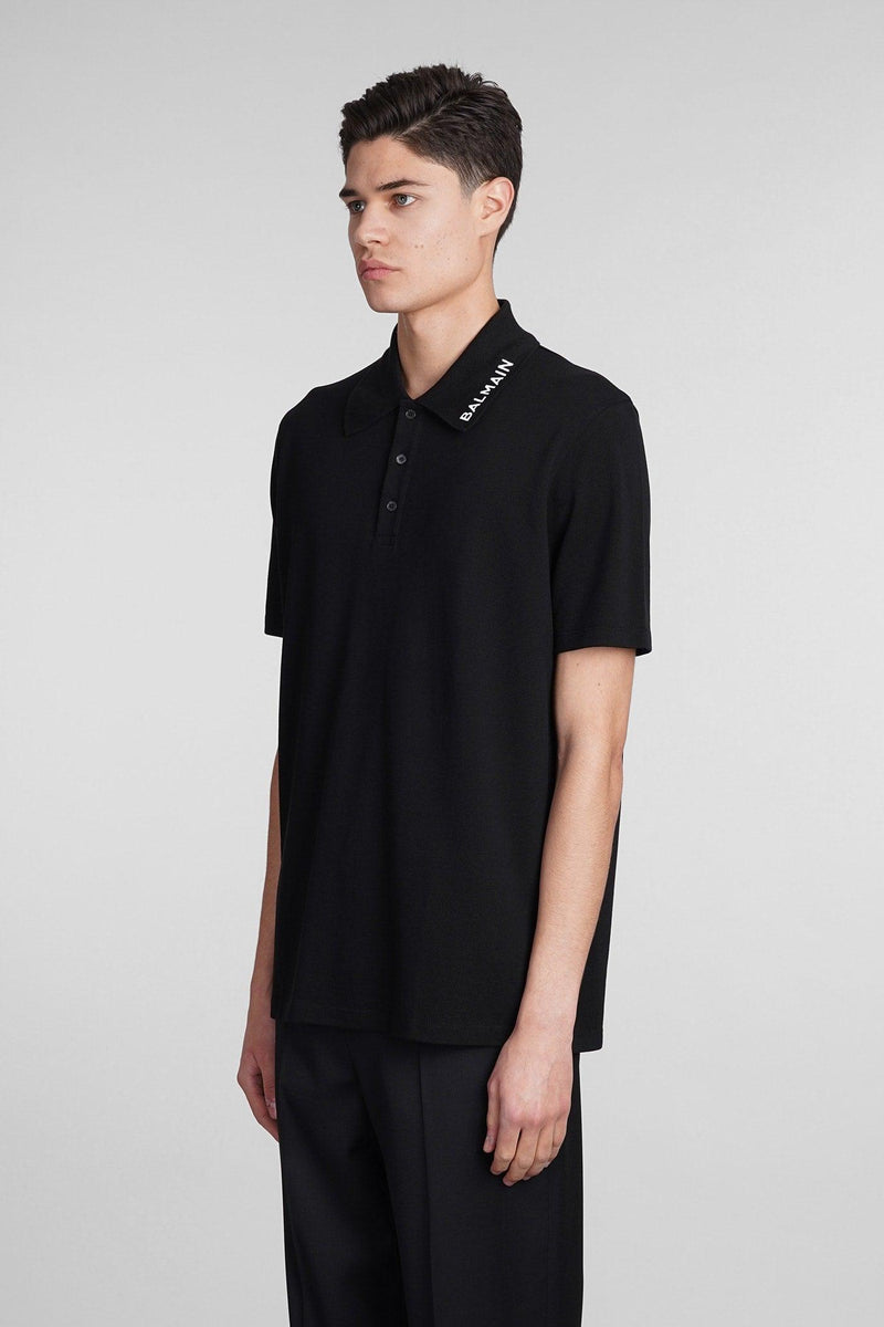 Balmain Polo In Black Cotton - Men - Piano Luigi