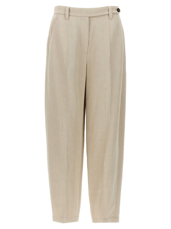 Brunello Cucinelli Pants With Front Pleats - Women - Piano Luigi