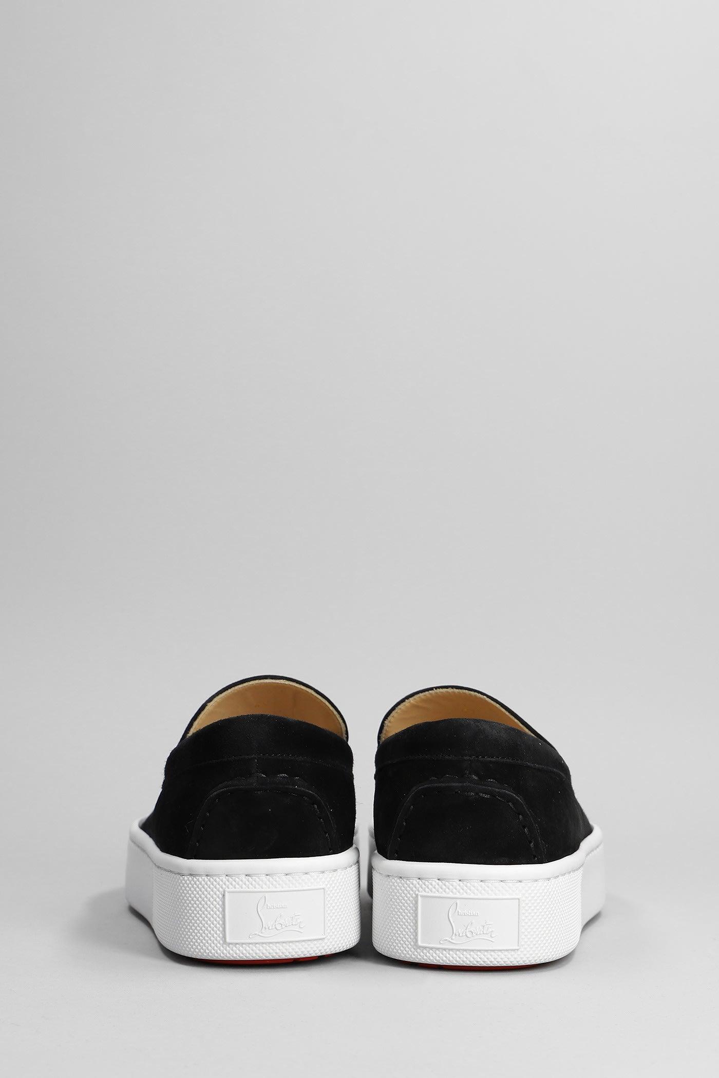 Christian Louboutin Paqueboat Flat Sneakers In Black Suede - Men