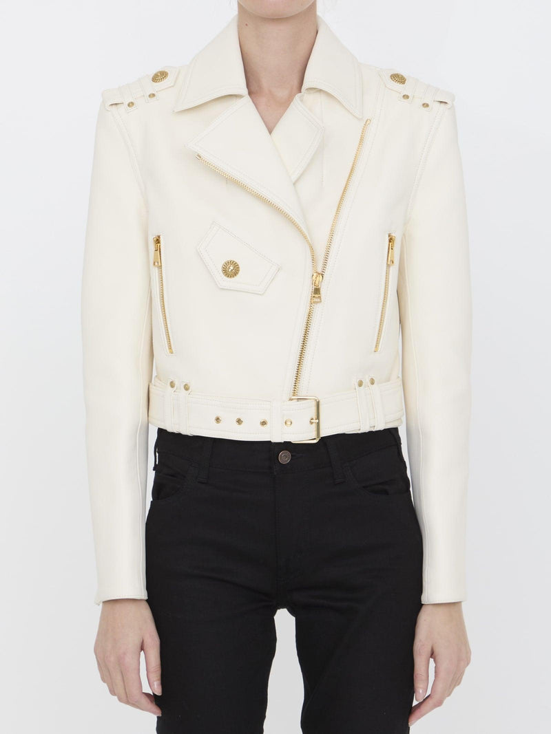 Balmain Leather Biker Jacket - Women - Piano Luigi