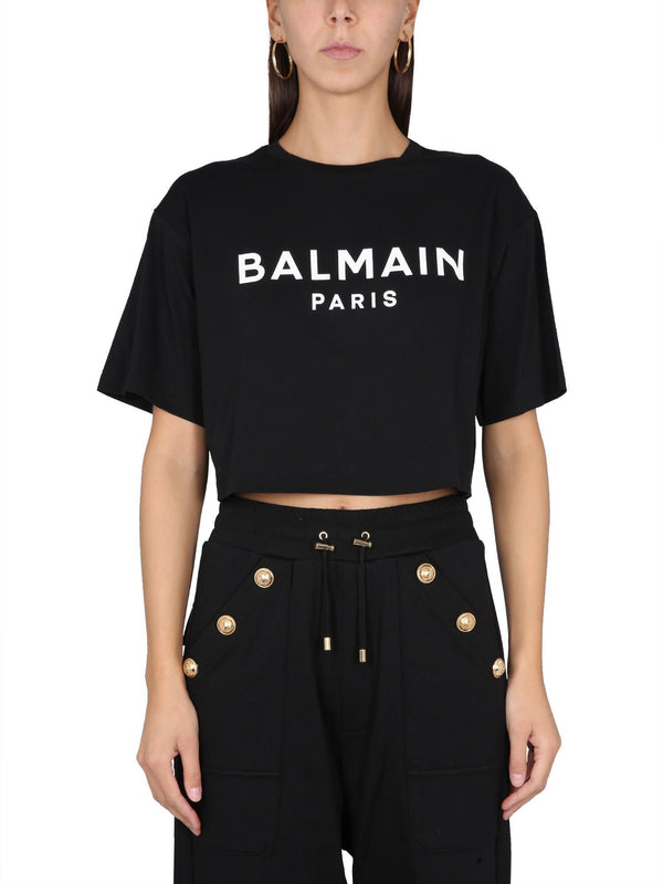 Balmain Cropped T-shirt - Women - Piano Luigi