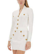 Balmain Cardigan With Logoed Buttons - Women - Piano Luigi