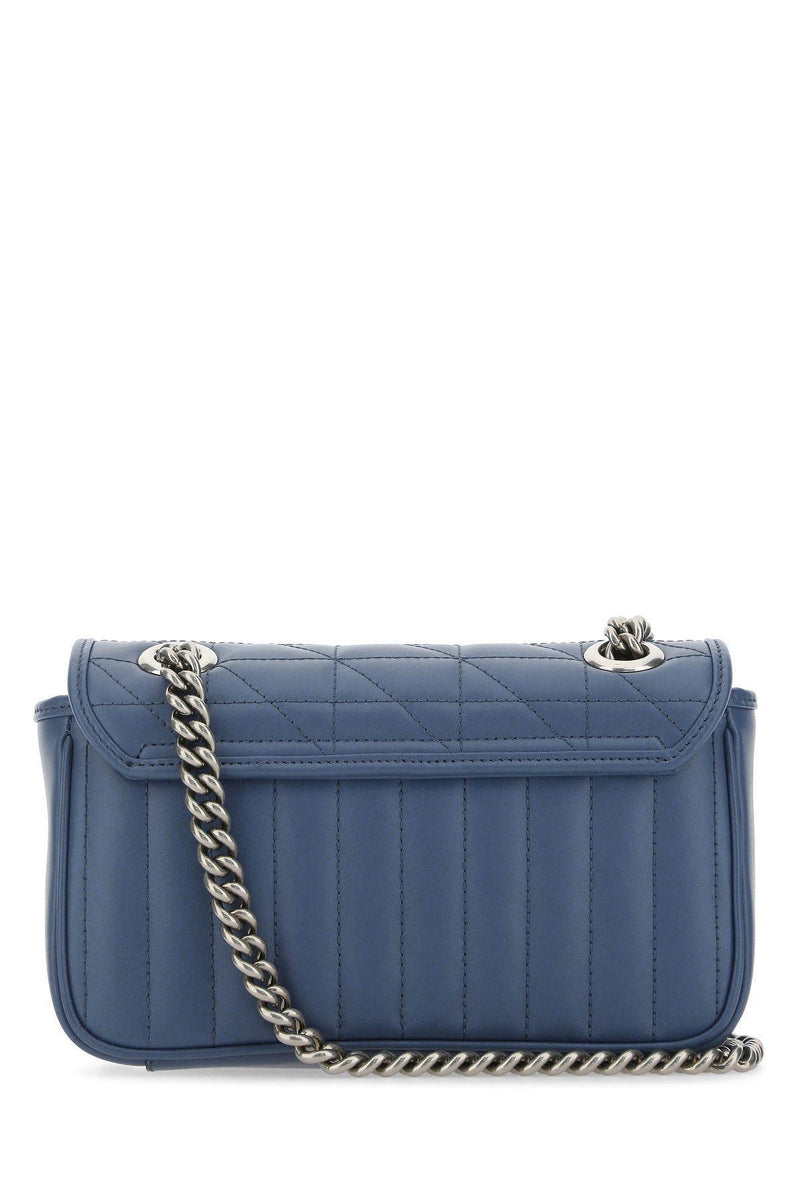 Gucci Blue Leather Mini Marmont Shoulder Bag - Women - Piano Luigi