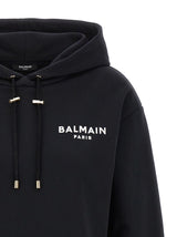 Balmain Flocked Logo Cropped Hoodie - Women - Piano Luigi