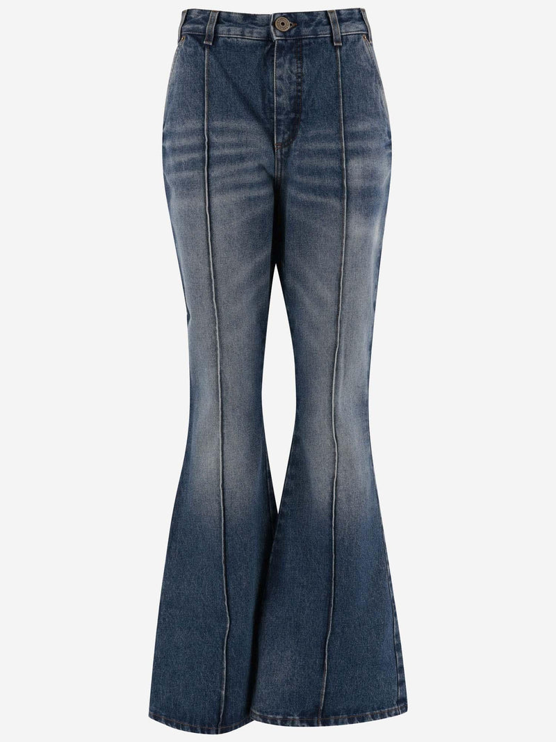 Balmain Jeans In Blue Cotton - Women - Piano Luigi