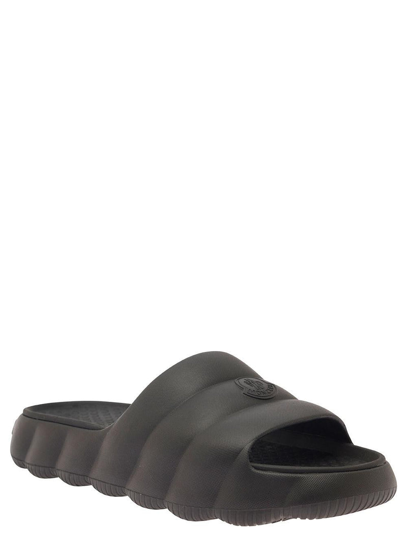 Moncler lilo Black Slides In Quilted Rubber Woman - Women - Piano Luigi