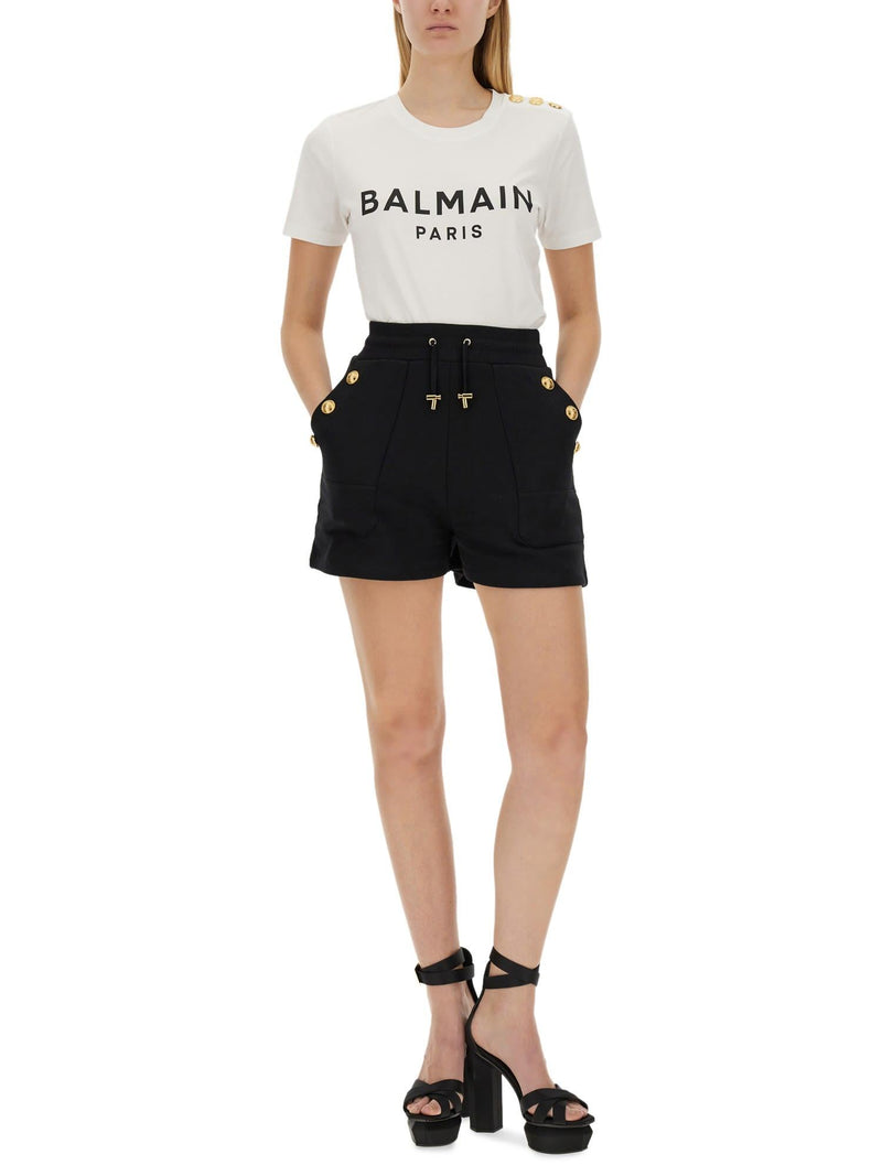 Balmain Logo Print T-shirt - Women - Piano Luigi