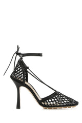 Bottega Veneta Black Mesh Stretch Sandals - Women - Piano Luigi