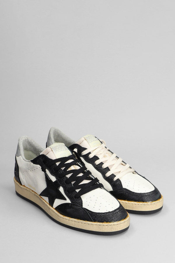 Golden Goose Ball Star Sneakers In White Leather - Men - Piano Luigi