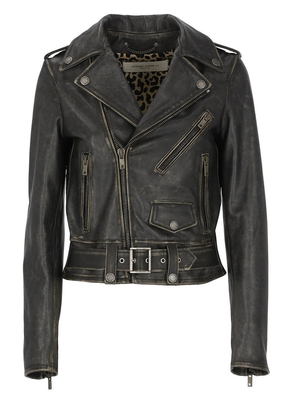 Golden Goose Destiny Slim Leather Jacket - Women - Piano Luigi