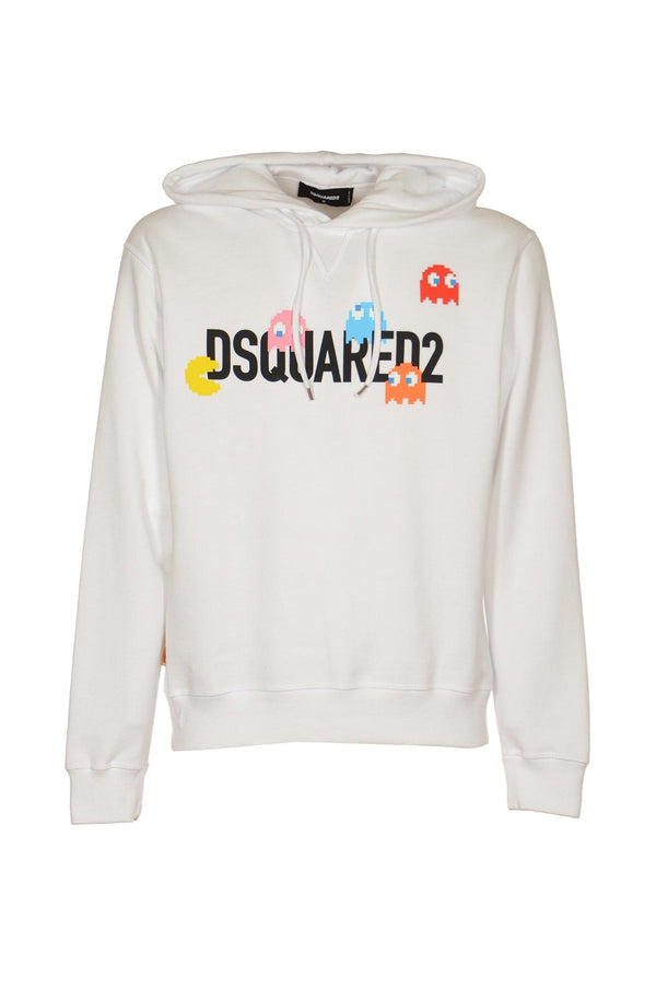 Dsquared2 White Pac-man Cool Hoodie - Men - Piano Luigi