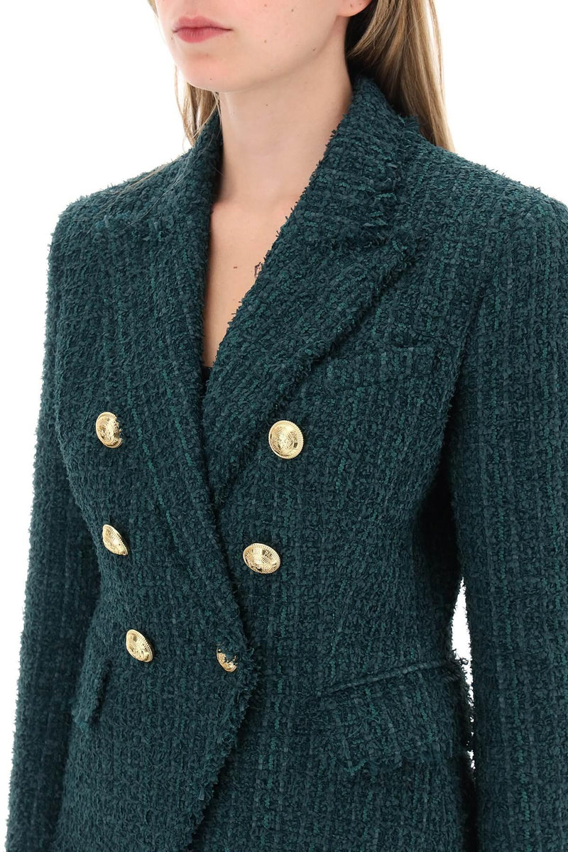 Balmain 6 Buttons Jacket In Green Tweed - Women - Piano Luigi