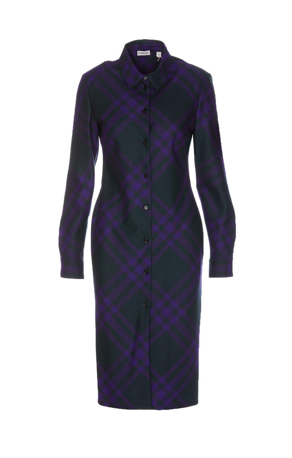 Burberry Long Sleeved Checked Shirt Dress - Women - Piano Luigi