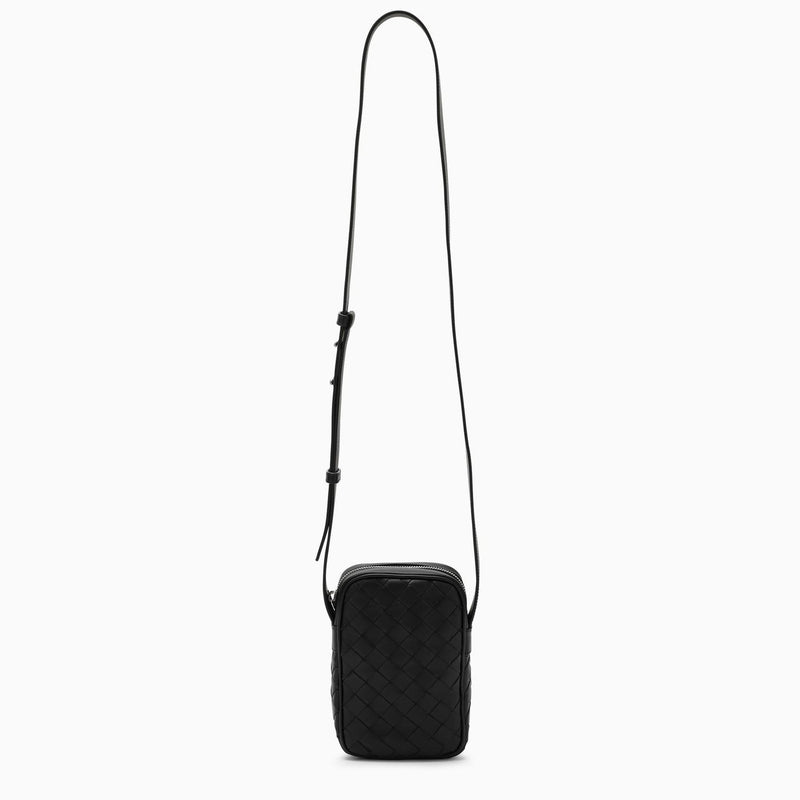 Bottega Veneta Black Woven Mobile Phone Holder - Men - Piano Luigi