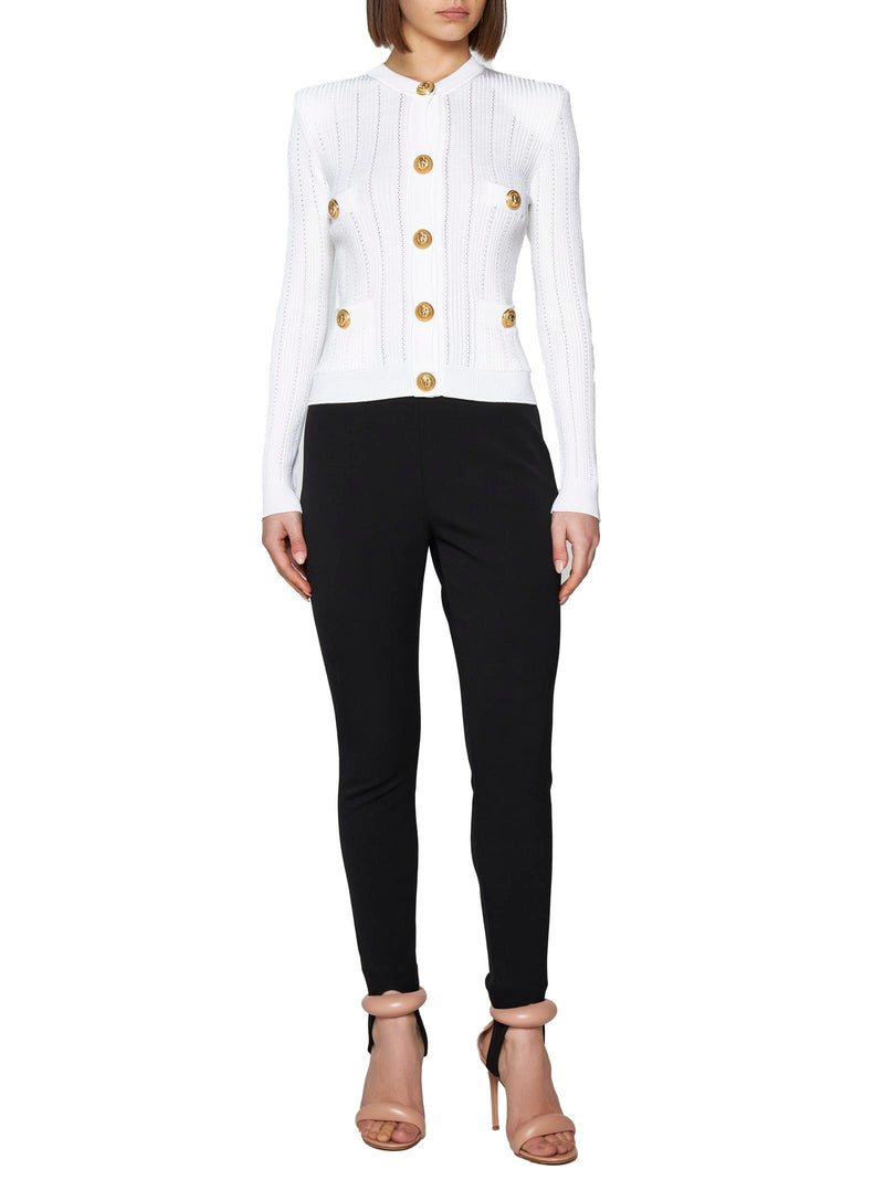 Balmain Knit Cardigan With Gold Buttons - Women - Piano Luigi