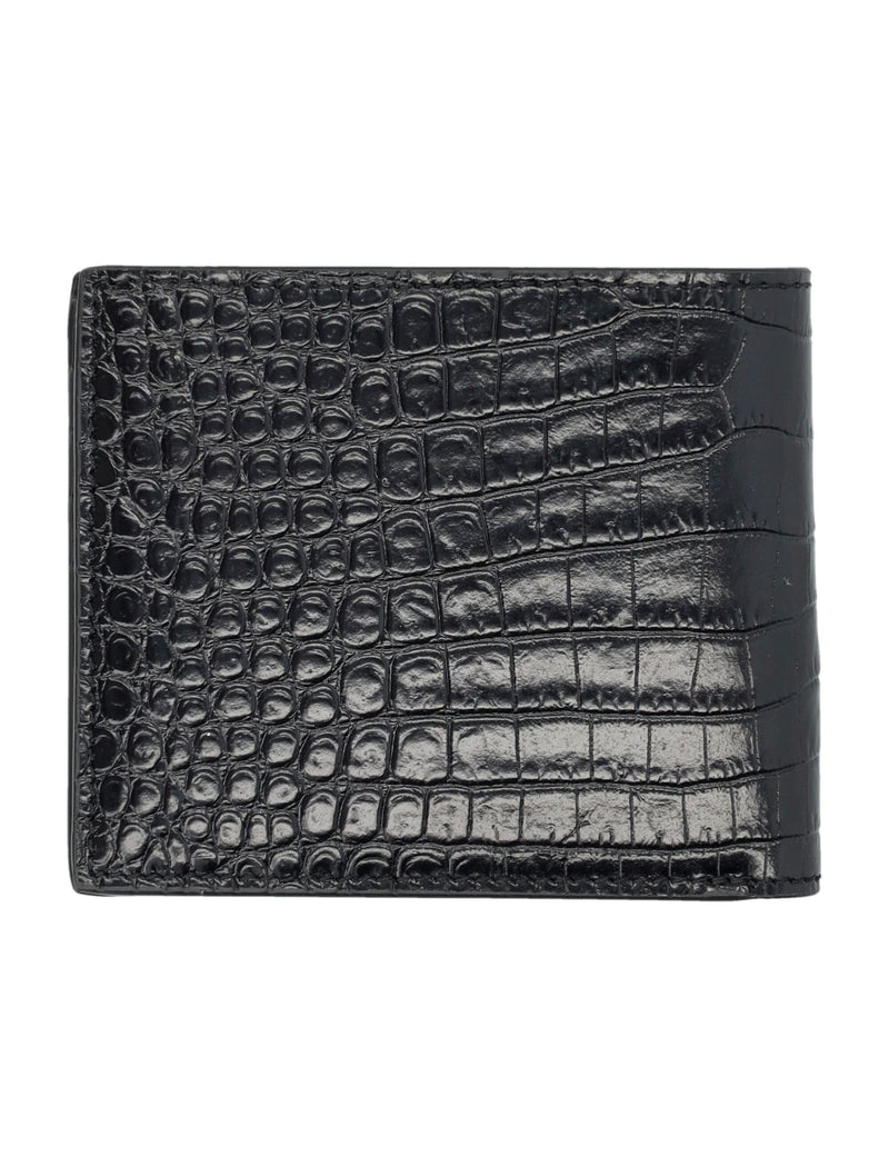 Glossy Printed Croc Classic Bifold Wallet By Tom Ford - Men - Piano Luigi