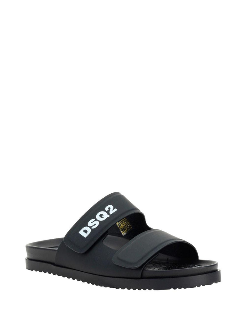 Dsquared2 Black Sandal With Logo - Men - Piano Luigi