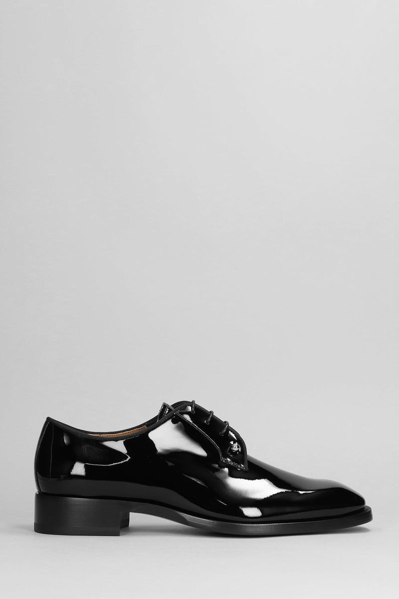 Christian Louboutin Chambeliss Lace Up Shoes In Black Patent Leather - Men - Piano Luigi