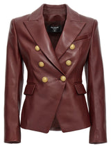 Balmain In Bordeaux Leather - Women - Piano Luigi