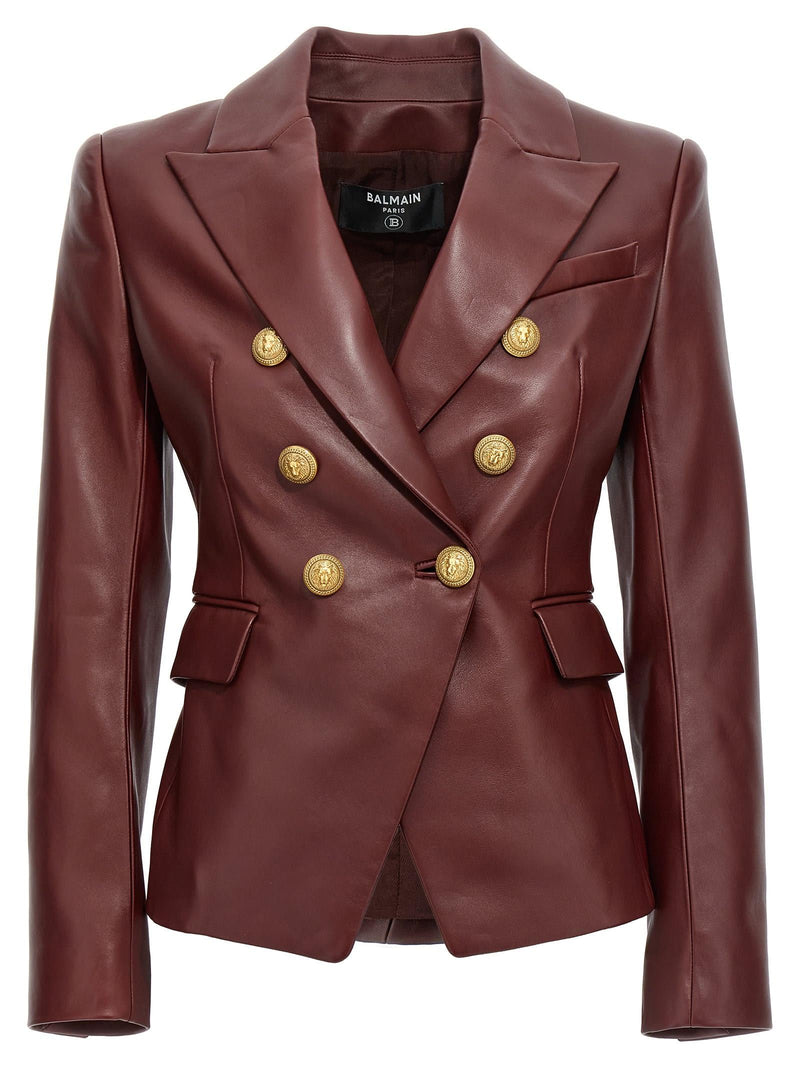 Balmain In Bordeaux Leather - Women - Piano Luigi