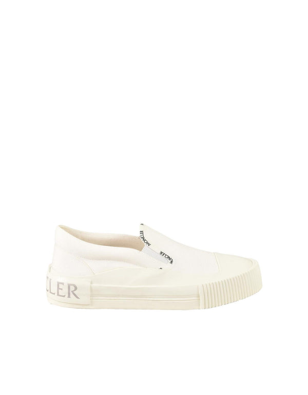 Moncler Womens Ivory Slip On Sneakers - Women - Piano Luigi