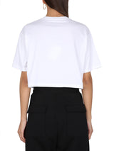 Balmain Logo Print Cropped T-shirt - Women - Piano Luigi