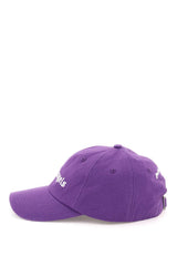 Palm Angels Purple Baseball Hat With White Front And Back Logo - Men - Piano Luigi