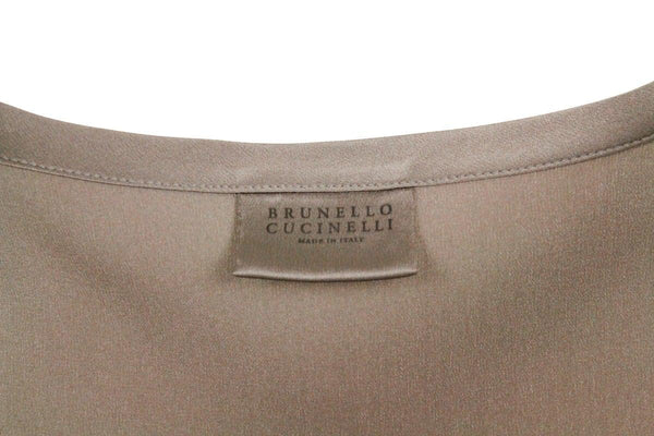 Brunello Cucinelli Sleeveless Round Neck Top In Stretch Silk - Women - Piano Luigi