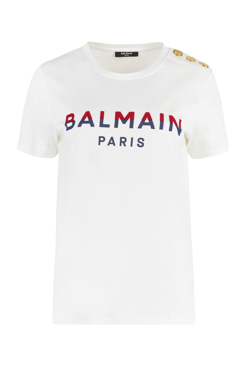 Balmain Cotton Crew-neck T-shirt - Women - Piano Luigi