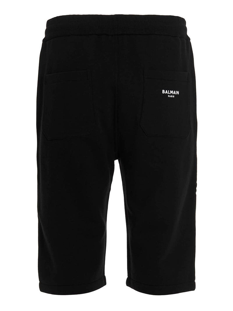 Balmain Flocked Logo Bermuda Shorts - Men - Piano Luigi