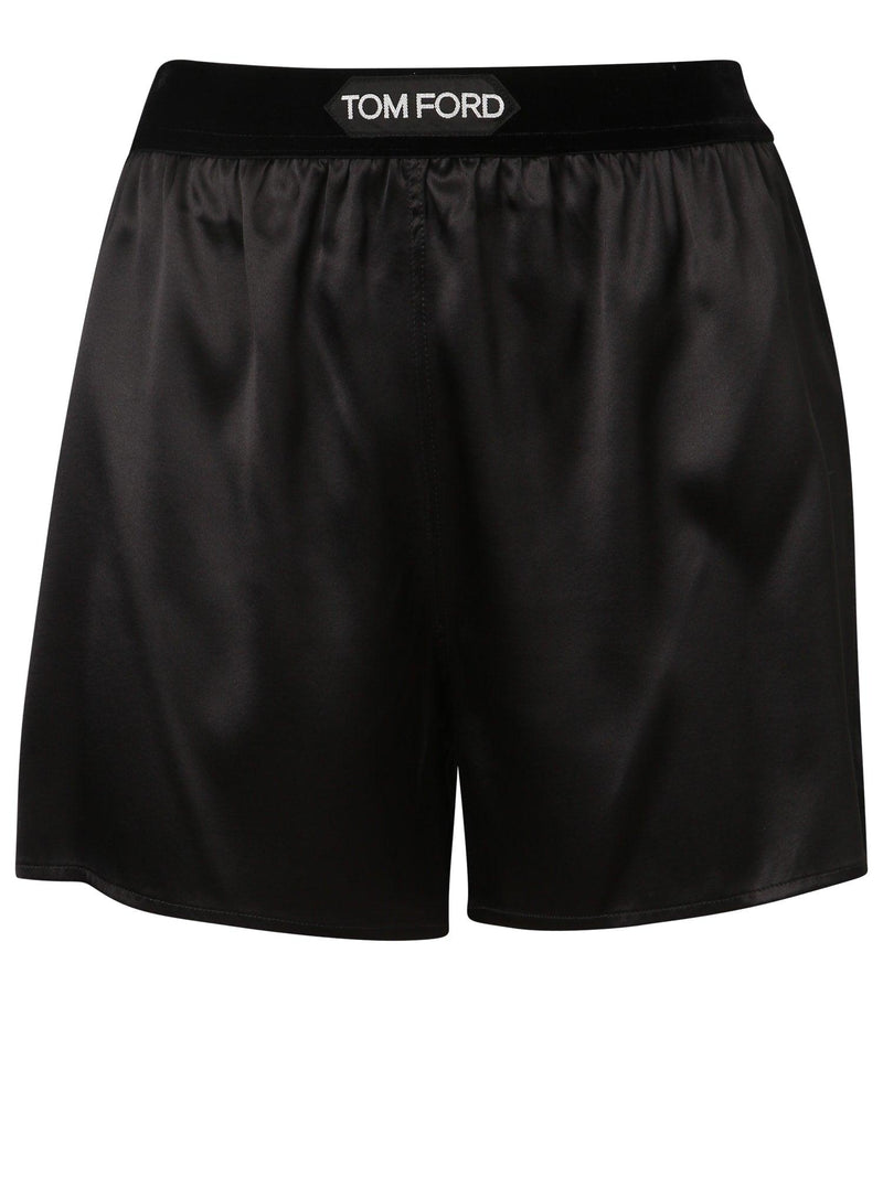 Tom Ford Black Silk Satin Pj Shorts - Women - Piano Luigi