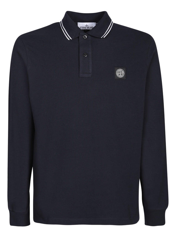 Stone Island Logo Blue Polo Shirt - Men - Piano Luigi