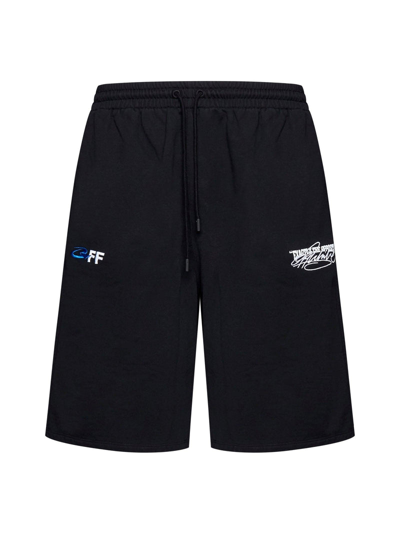 Off-White Cotton Black Shorts - Men - Piano Luigi