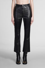 Balenciaga Pants In Black Leather - Women - Piano Luigi