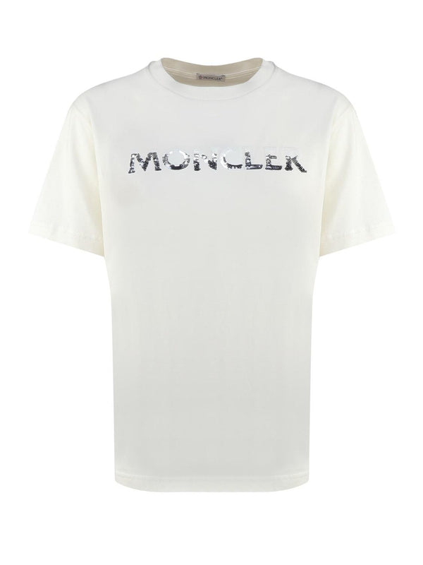 Moncler T-shirt With Sequin Logo - Women - Piano Luigi