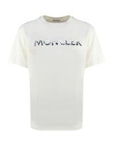 Moncler T-shirt With Sequin Logo - Women - Piano Luigi