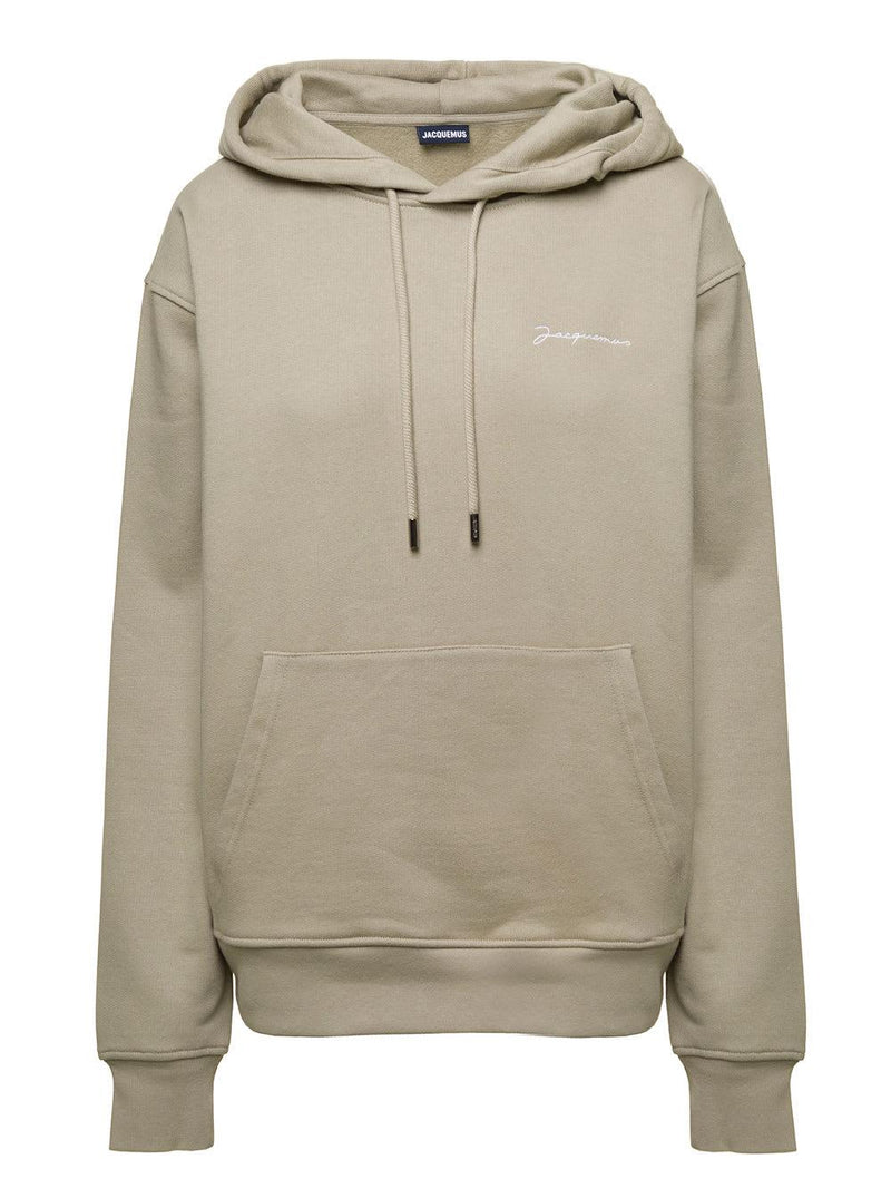 Jacquemus Beige Hoodie With Contrasting Logo Print In Cotton Man - Women - Piano Luigi