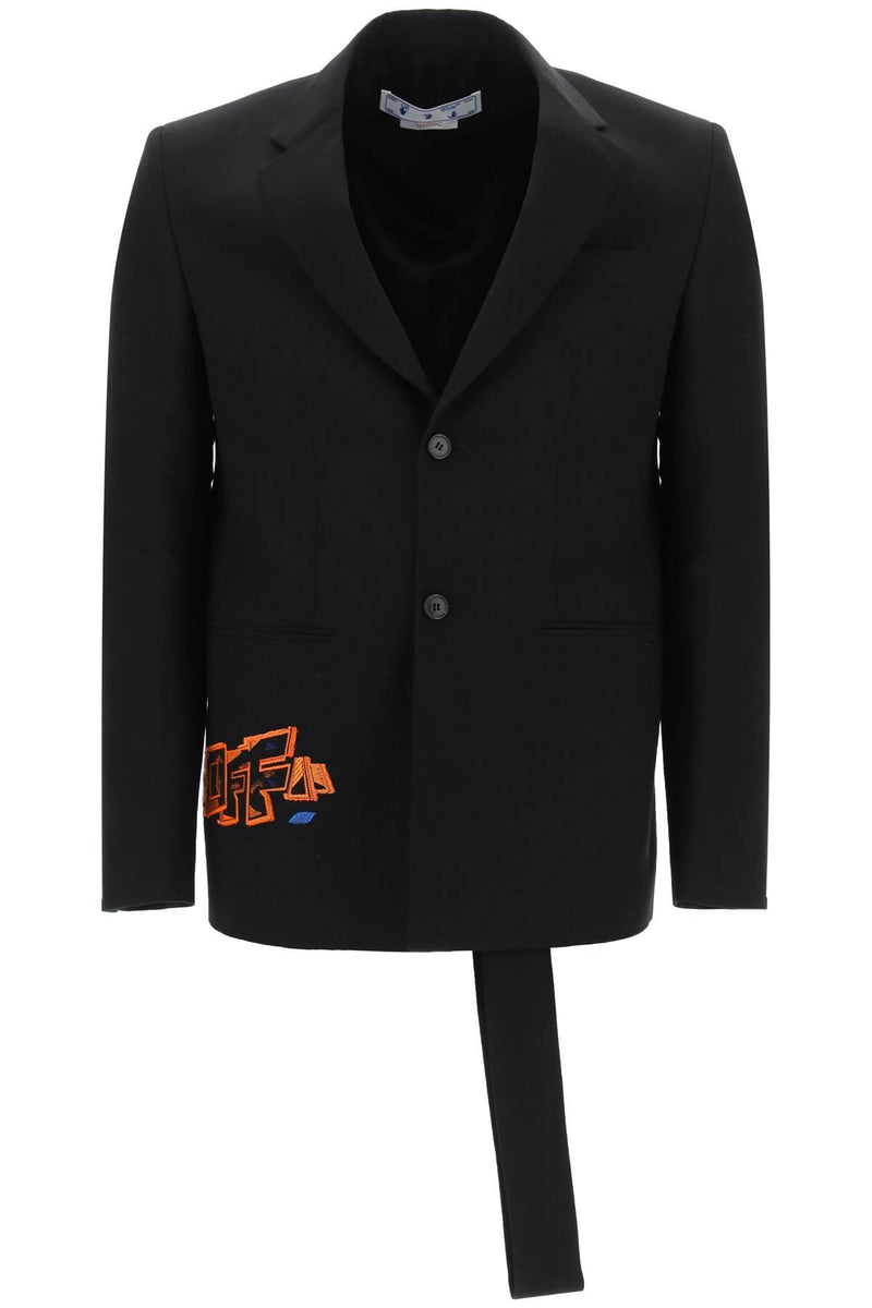 Off-White Graffiti Coup Trap Blazer In Black - Men - Piano Luigi