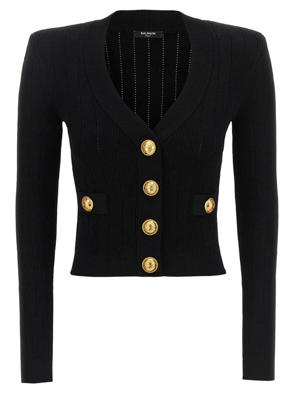 Balmain Logo Buttons Cardigan - Women - Piano Luigi