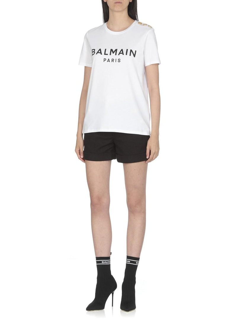 Balmain Logo Print T-shirt - Women - Piano Luigi