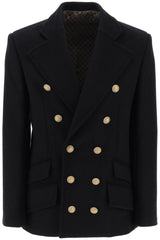 Balmain Coat In Black Wool - Men - Piano Luigi