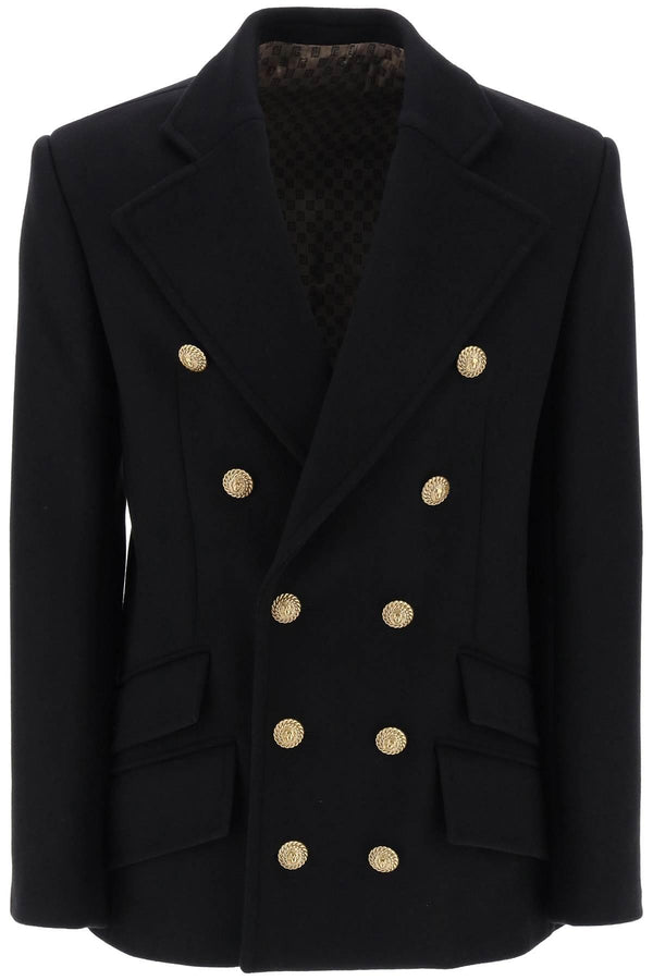 Balmain Coat In Black Wool - Men - Piano Luigi