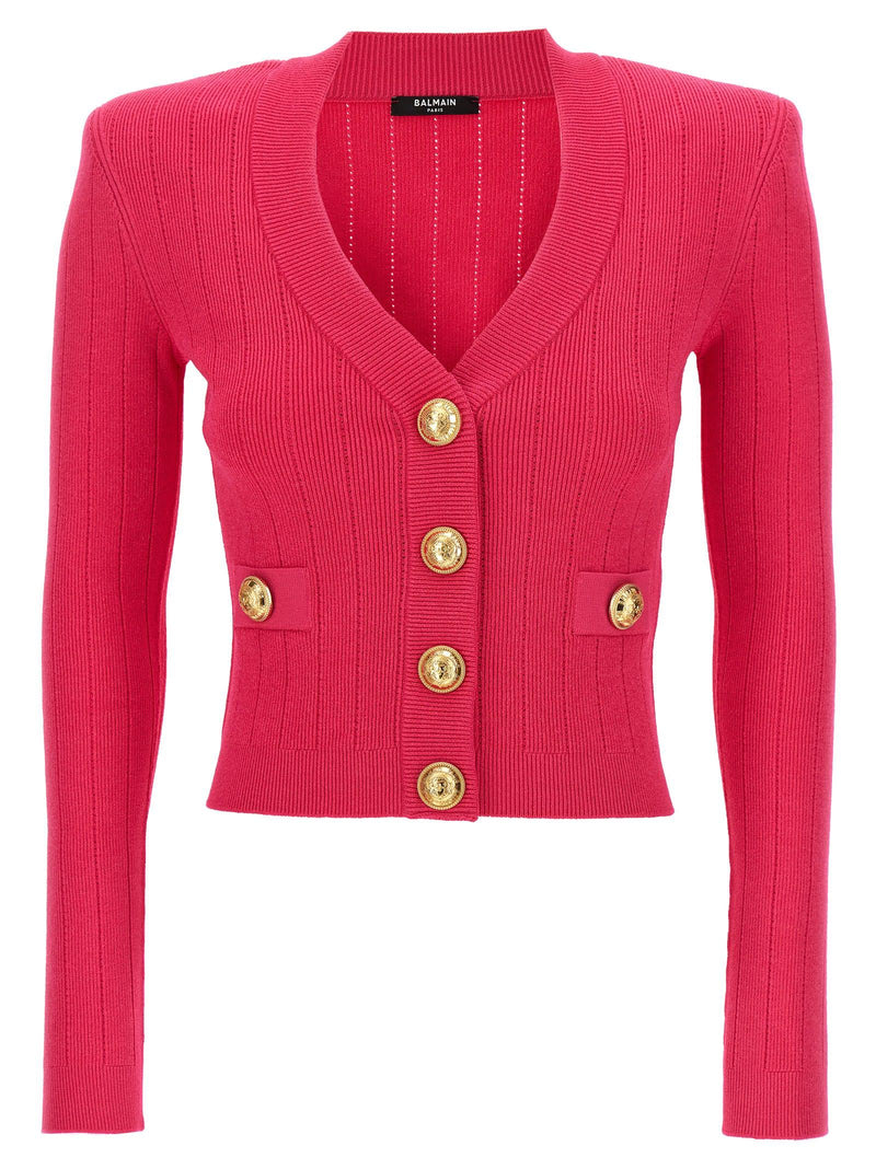 Balmain Logo Buttons Cardigan - Women - Piano Luigi