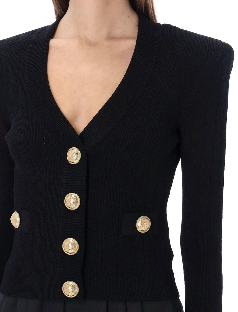 Balmain Gold Buttons Knit Cardigan - Women - Piano Luigi