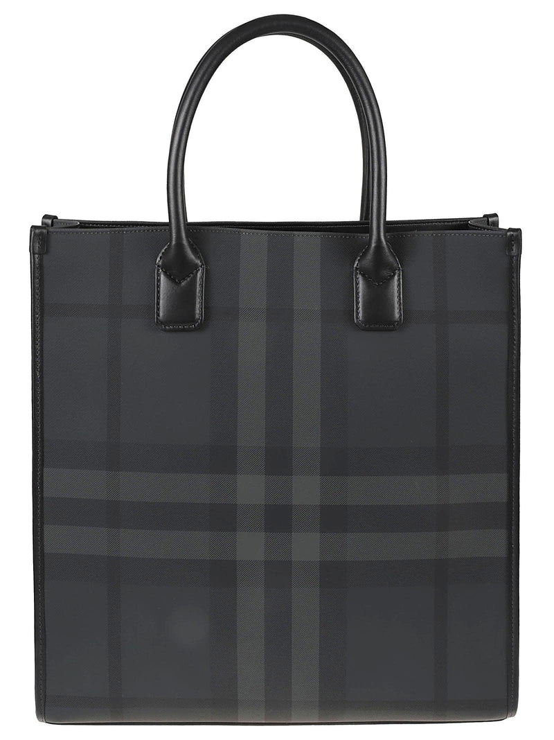 Burberry Round Top Handle Checked Tote - Men - Piano Luigi