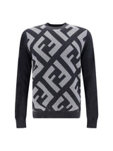 Fendi Dark Gray Wool Sweater - Men - Piano Luigi