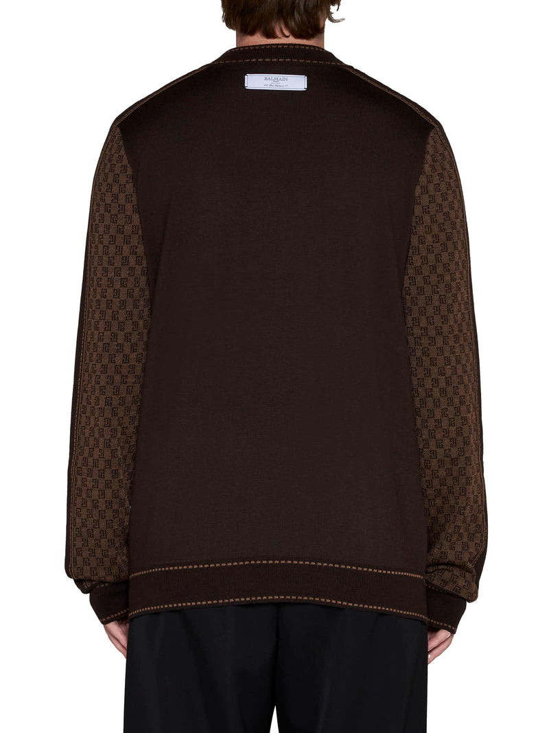 Balmain Mini Monogram Wool Sweater - Men - Piano Luigi